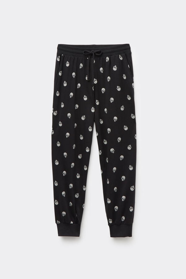 Heavy Printed Cotton Joggers with Pockets  