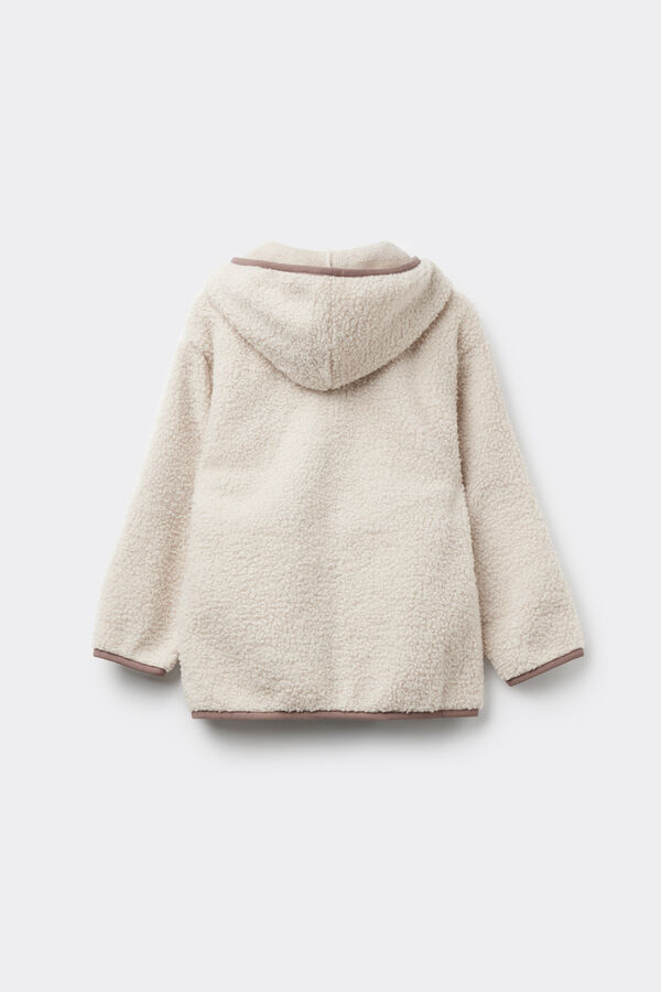 Giacca Teddy con Zip e Cappuccio Bimbi Unisex  
