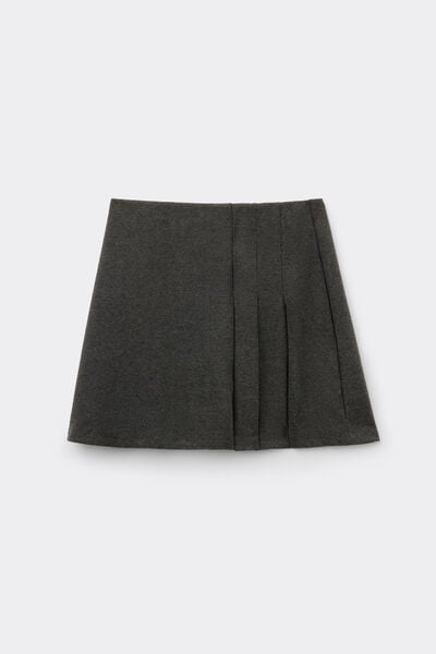 Minigonna a Pieghe in Tela Twill