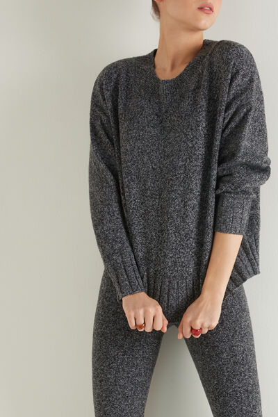 Short Loungewear Sweater in Recycled Fabric