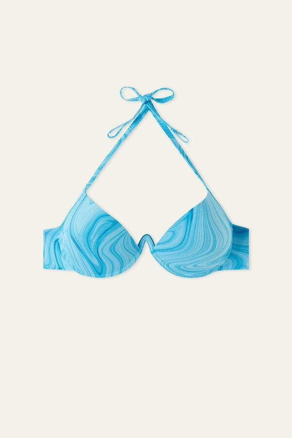 Liquid Turquoise Padded Push-Up Bikini Top  
