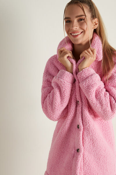 Fleece Dressing Gown/Jacket with Buttons