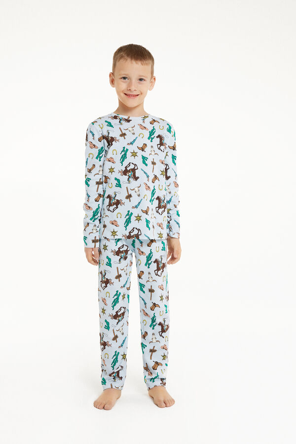 Pyjama Long Garçon Coton Imprimé Cow-boy  