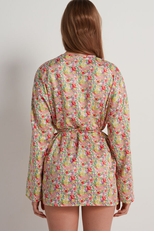 Morgenmantel im Kimono-Stil aus Satin  