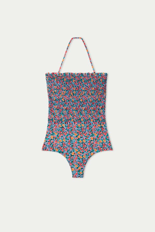 Summer Bloom Smocked One-Piece Swimsuit  