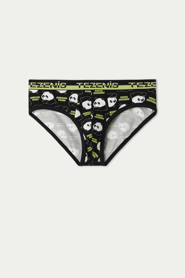 Printed Cotton Briefs with Logo Elastic Waistband  