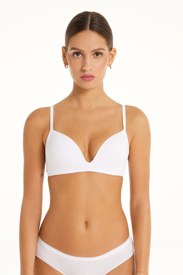 London Non-Wired Padded Triangle Bralette  in Cotton  