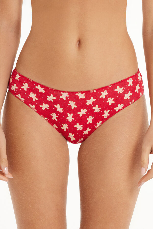 Cotton Briefs with Christmas Print  