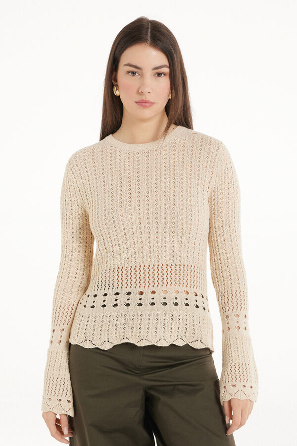 Long-Sleeved Crochet Top  