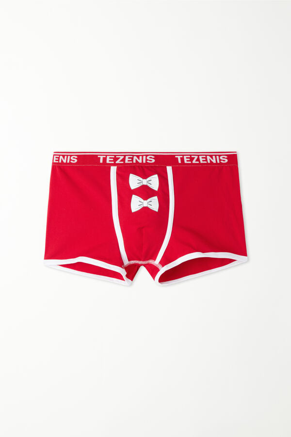 Cotton Boxers with Logo and Christmas Print  