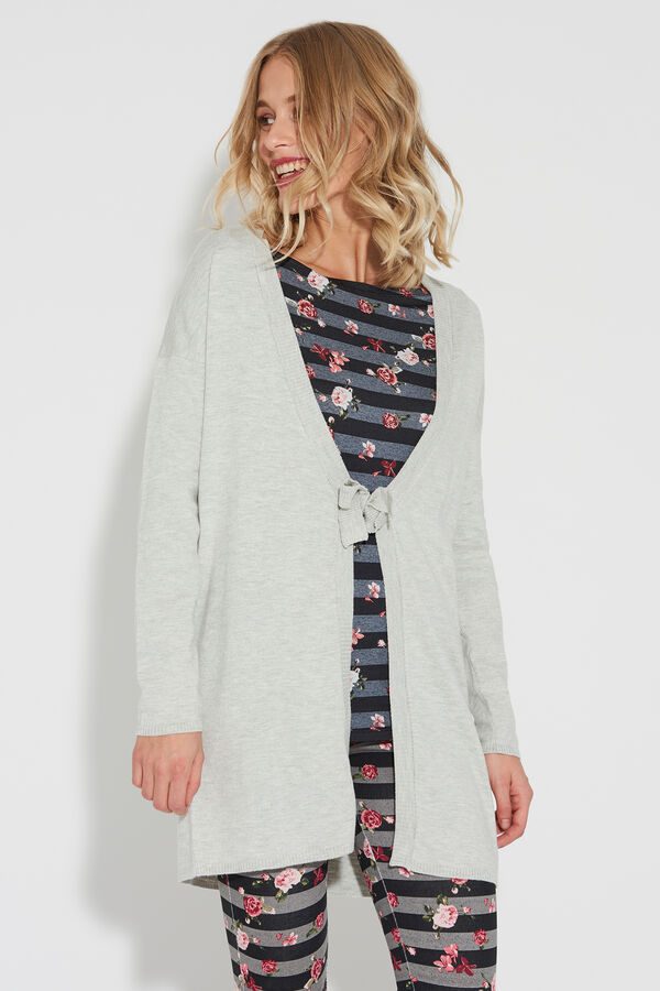 Long-Sleeve Cardigan with Lace-Up Closure  