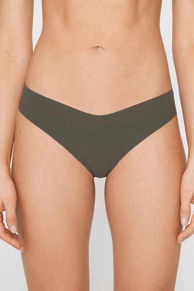 Culotte br&eacute;silienne &eacute;chancr&eacute;e en microfibre recycl&eacute;e sans coutures