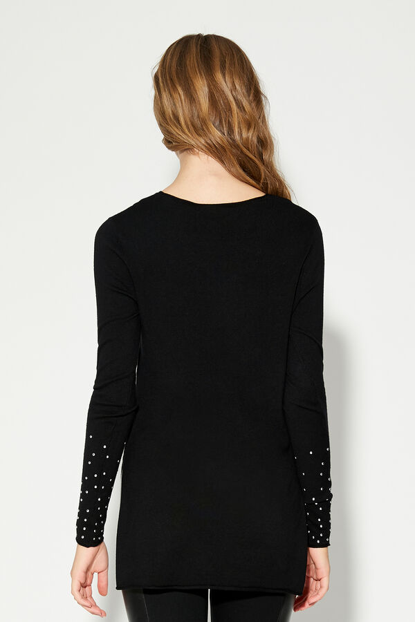 Long-Sleeved Maxi Top with Studs  