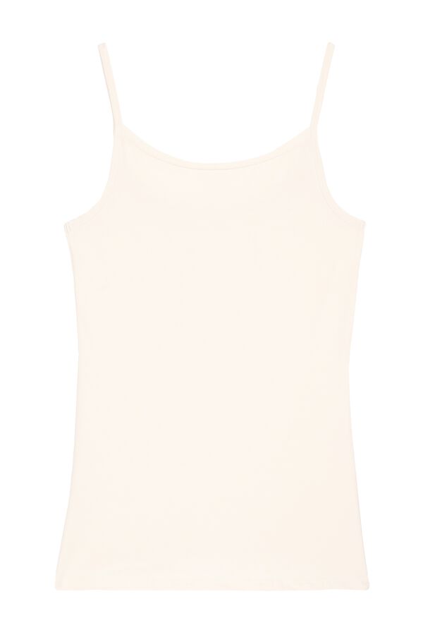 Round-Neck Stretch Cotton Tank Top  