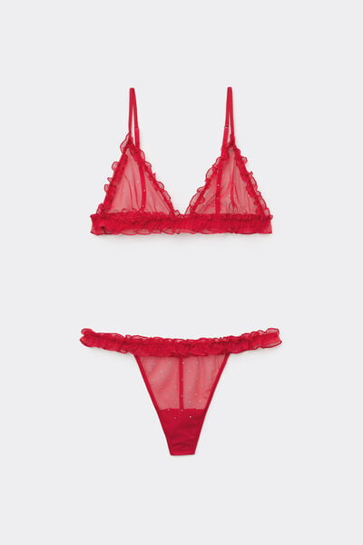Completo Triangolo / Perizoma Tulle Strass