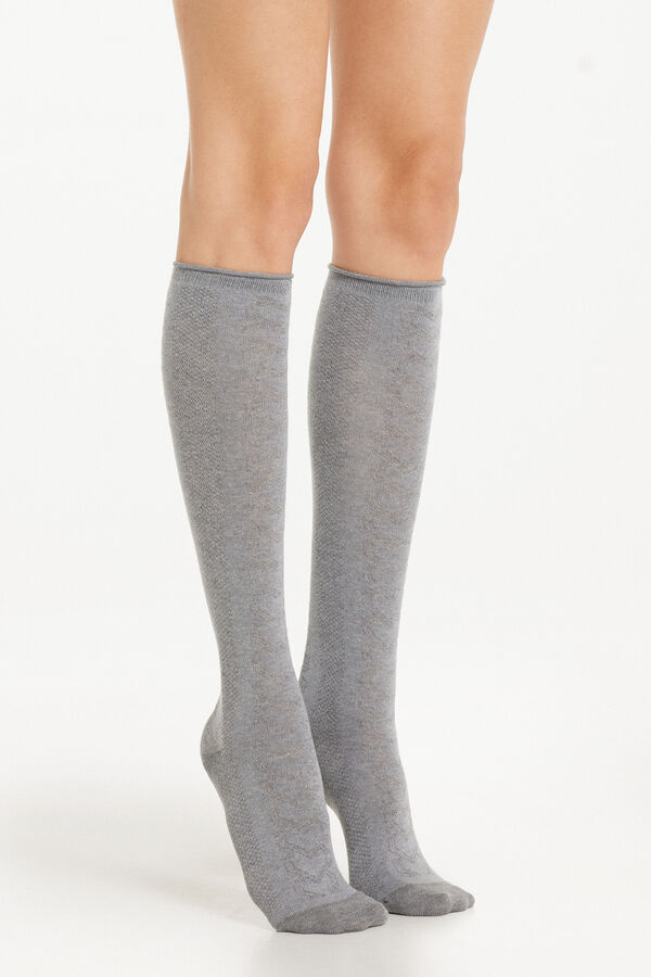 Patterned Lightweight Cotton Long Socks  