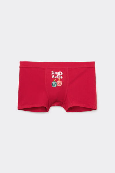 Boxers em Algod&atilde;o El&aacute;stico Estampado Natal&iacute;cio