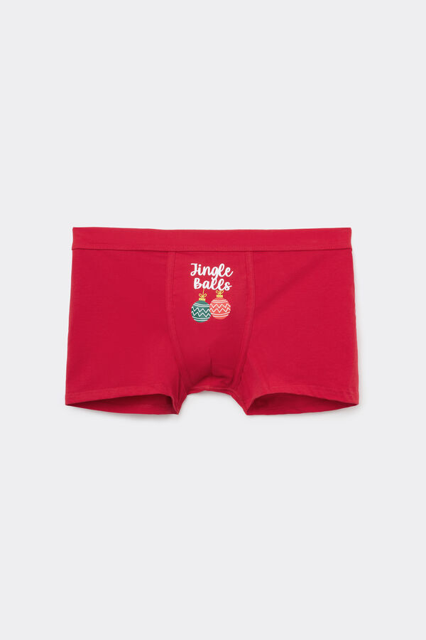 Boxers em Algod&atilde;o El&aacute;stico Estampado Natal&iacute;cio  
