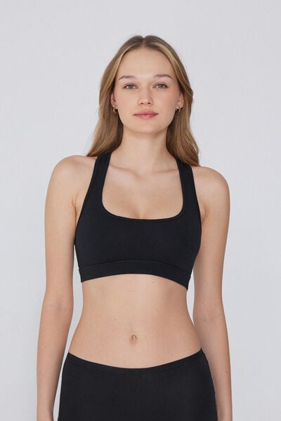 Bustier-BH mit amerikanischem Ausschnitt aus elastischer Baumwolle