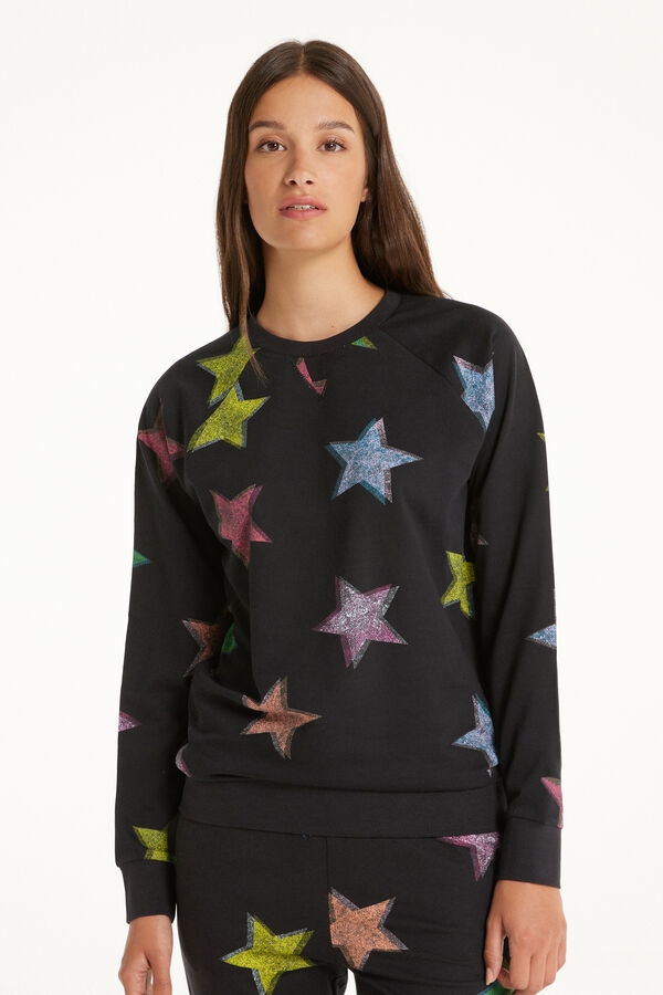 Langarm-Sweatshirt aus Baumwolle mit Print  
