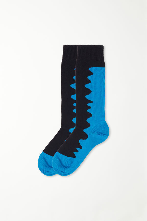 Boys’ Long Patterned Cotton Socks  