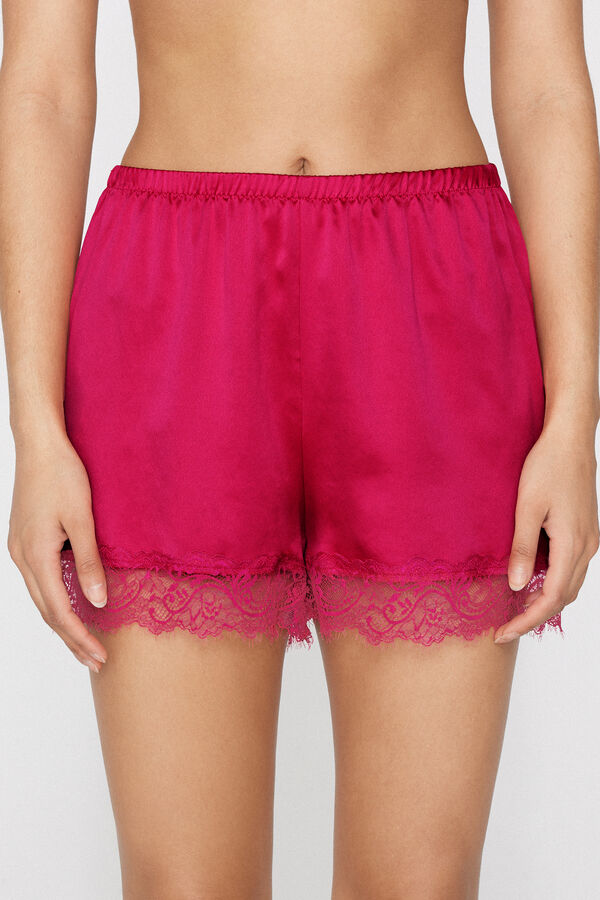 Короткие Шорты из Атласа и Кружева  