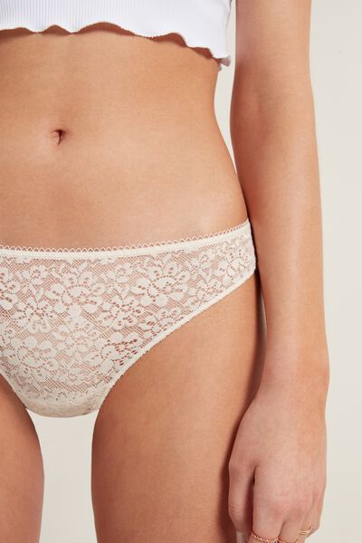 Recycled Lace and Laser Cut Microfibre Brazilian Briefs