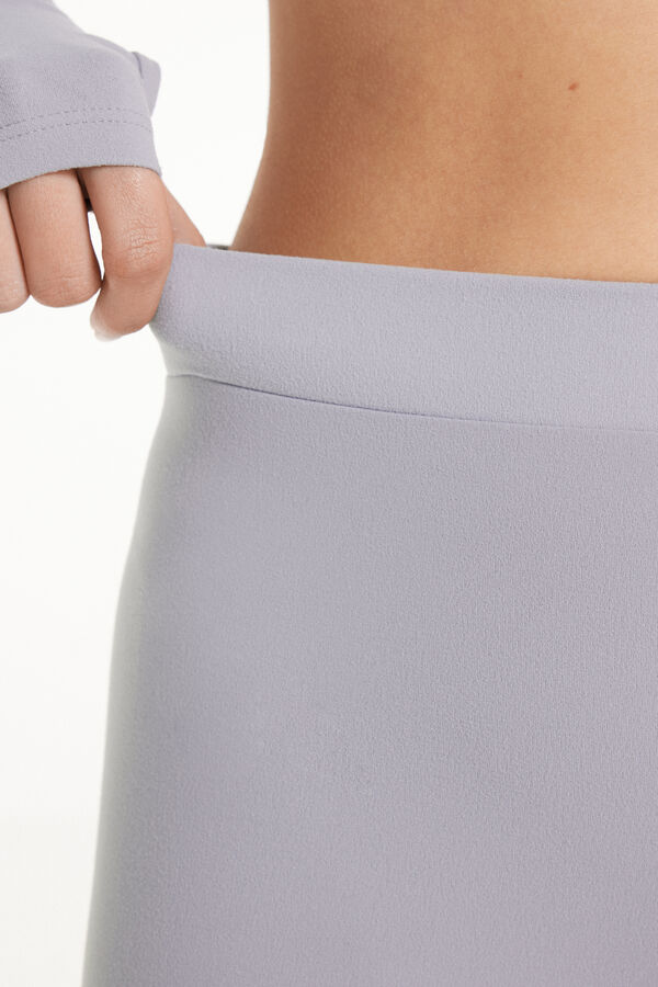 Soft Microfibre High-Waist Leggings with Gathering  