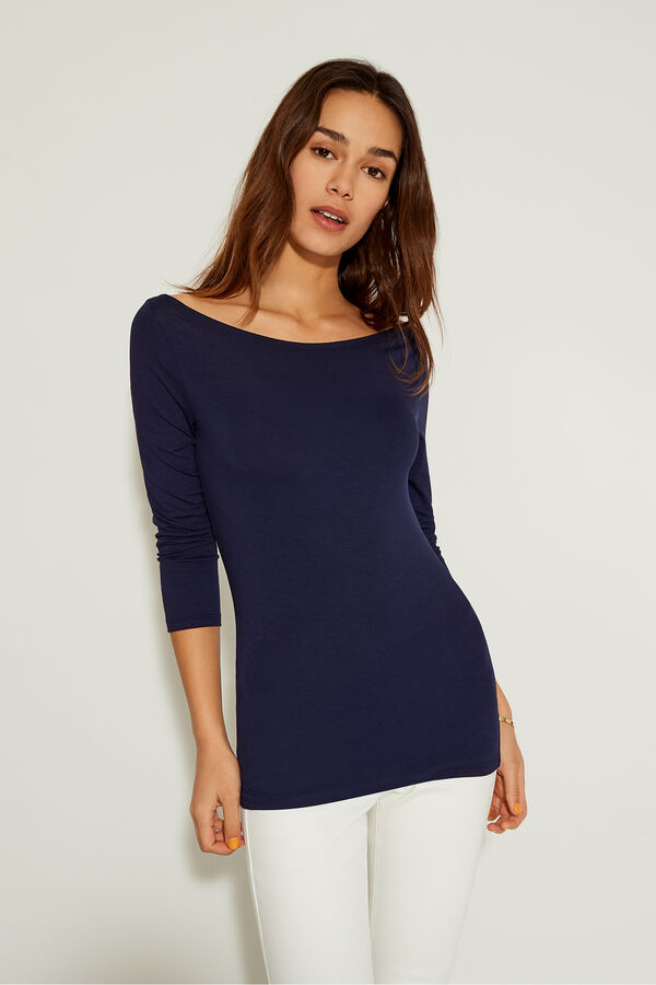 3/4-Sleeve Boat-Neck Top  