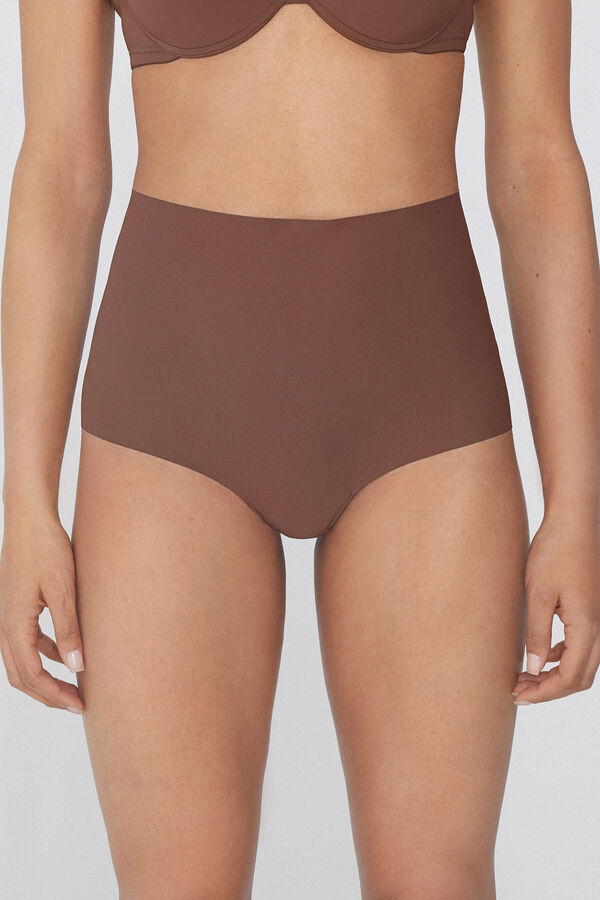 High-Waisted Laser-Cut Recycled Microfibre French Knickers  