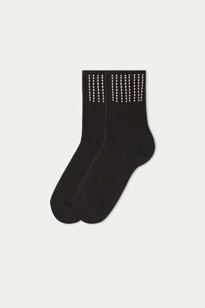 Short Cotton Socks with Appliqués