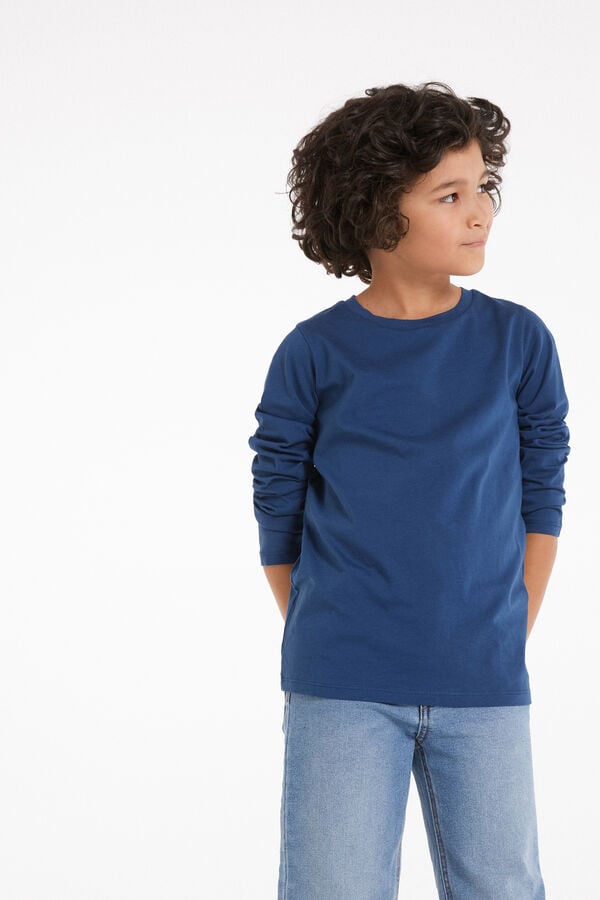 Bawełniana Bluzka Basic z Długim Rękawem dla Dzieci Unisex  