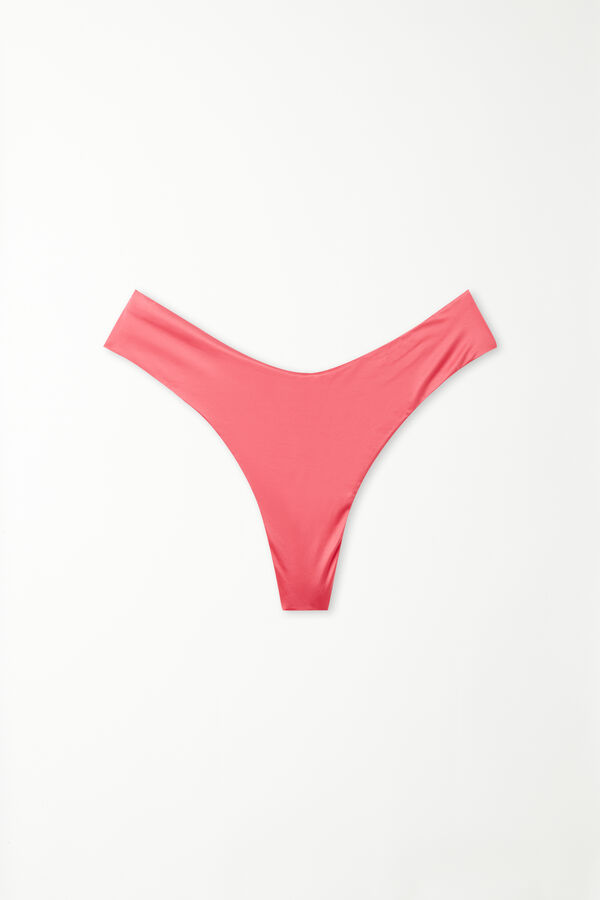 Zaobljeni Visoko Izrezani Brazilski Donji Dio Bikinija Shiny Ljetno Ružičasta  