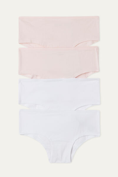 Pack of 4 Plain Colour Cotton French Knickers