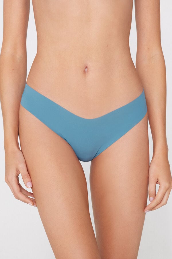 Cueca brasileira cavada em microfibra sem costuras  