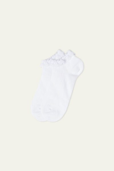 Appliquéd Patterned Cotton No-Show Socks