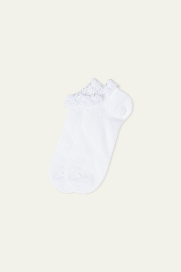 Nízke Bavlnené Vzorované Ponožky s Aplikáciou  