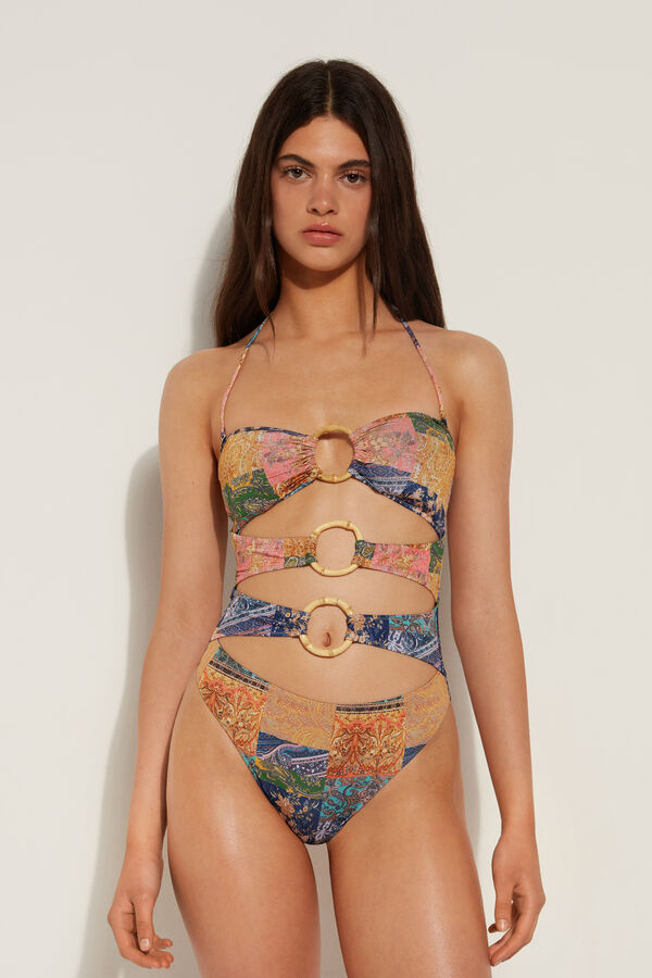Chic Bamboo One-Piece Bandeau Swimsuit 
