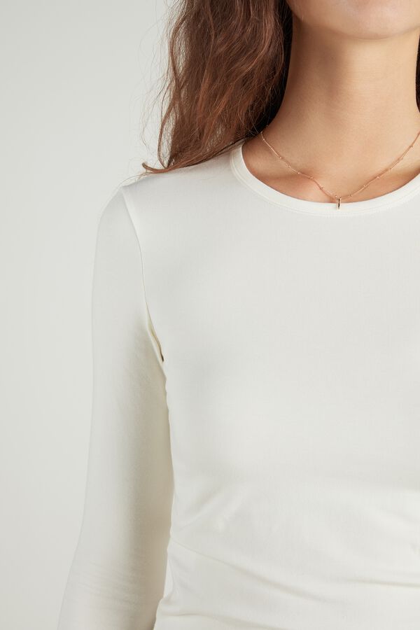 Cotton and Thermal Modal Rounded Neck Top  