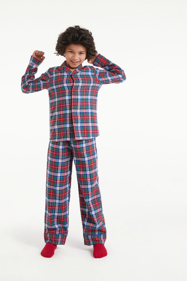 Kids’ Unisex Long Button-Front Flannel Pyjamas  