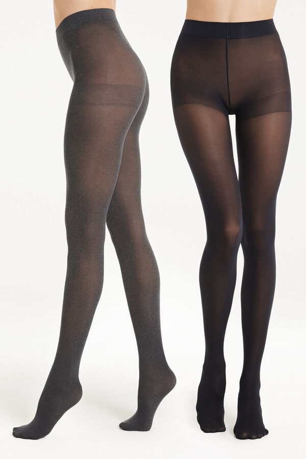 2 Pairs of 50 Denier Opaque Microfiber Tights  