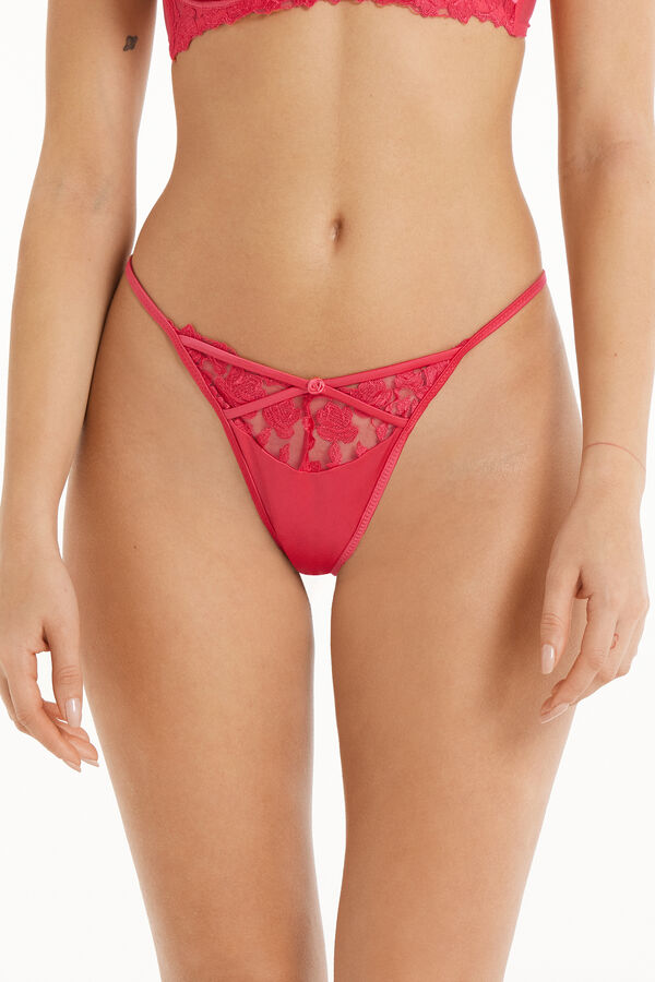 Red Passion Lace High-Cut String Thong  