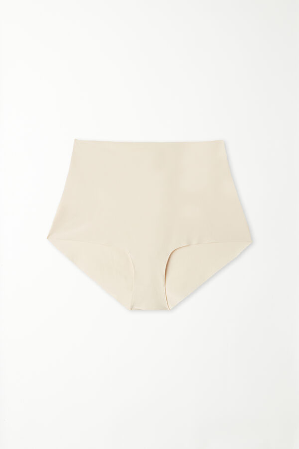 High-Waisted Laser Cut Microfibre French Knickers  