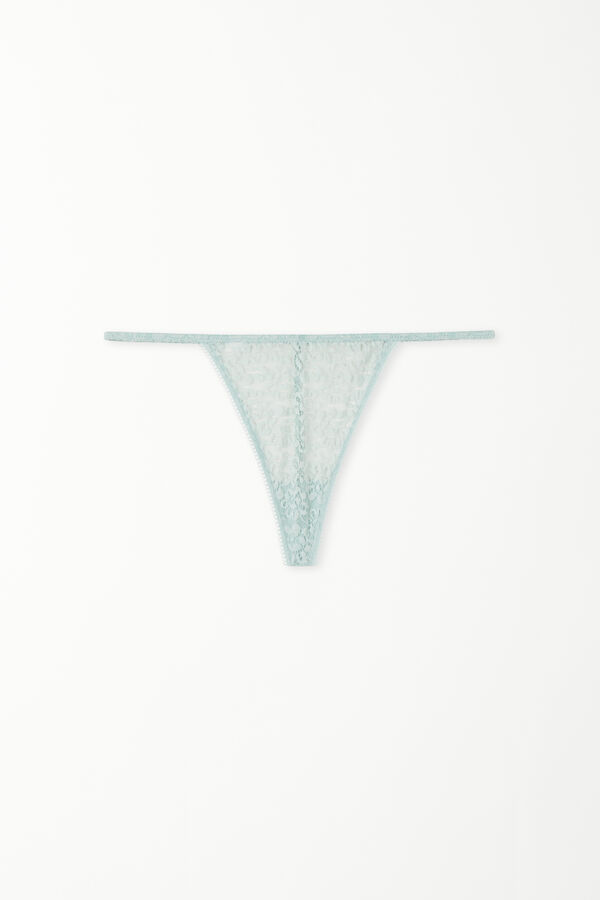 G-String with Thin Tanga-Style Panel in Recycled Lace  