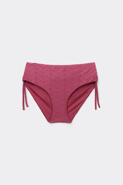 Mauve Sparkling Touch High Bikini Bottoms with Gathering