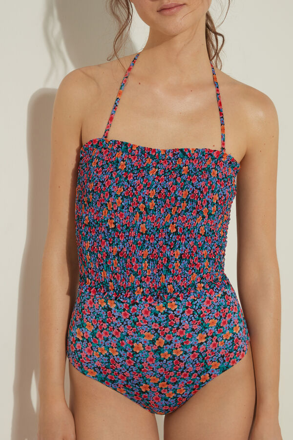 Summer Bloom Smocked One-Piece Swimsuit  