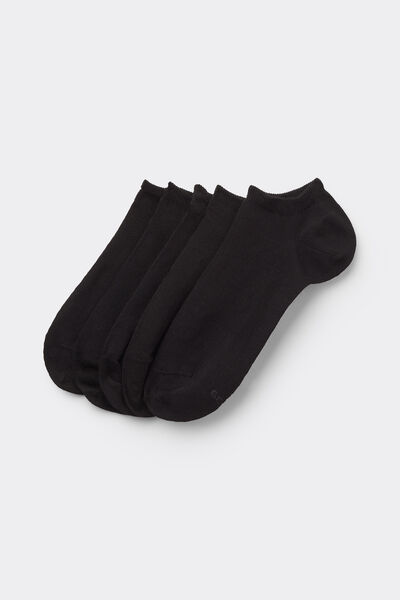 5 Pairs of Plain Colour Cotton Trainer Socks