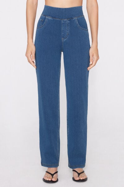 Pantaloni Dritti Denim Extra Stretch