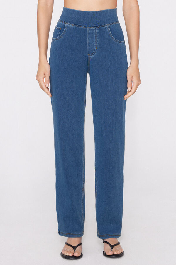 Pantaloni Dritti Denim Extra Stretch  