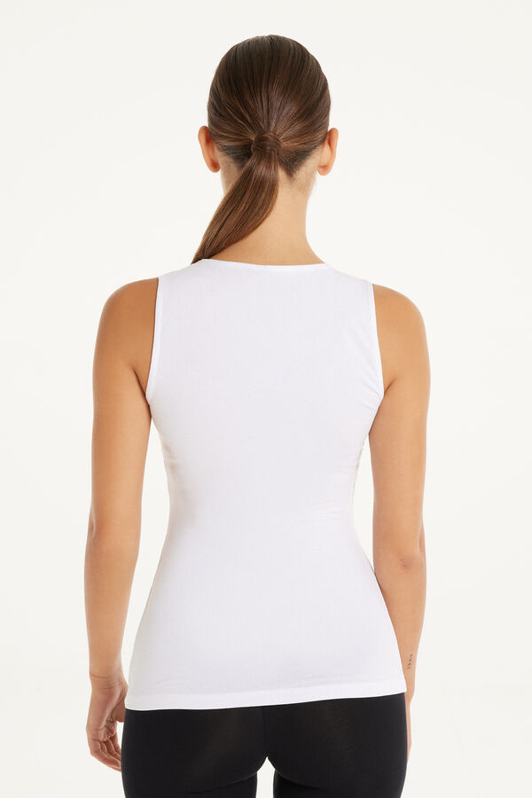 Wide Shoulder Strap Viscose Camisole with Lace V-Neck  